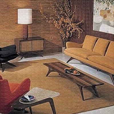 Retro Brown Living Room - bezmaksas png