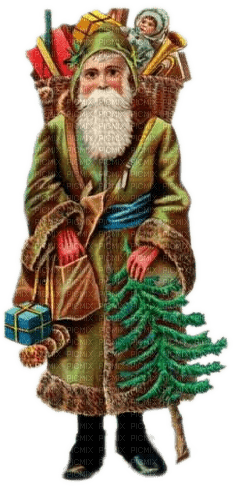 Santa, Tannenbaum - nemokama png