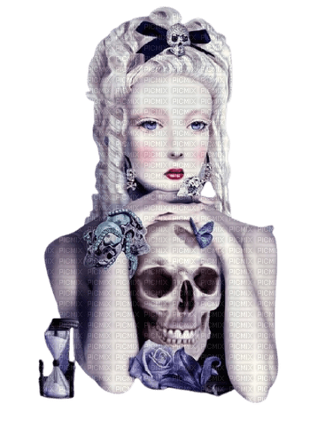 girl,femme,Gothic woman , skull - zadarmo png