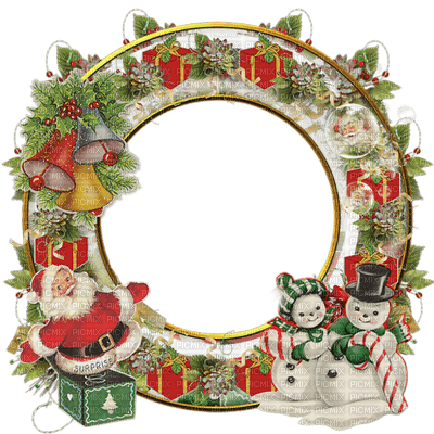 christmas frame circle cadre noel cercle - besplatni png