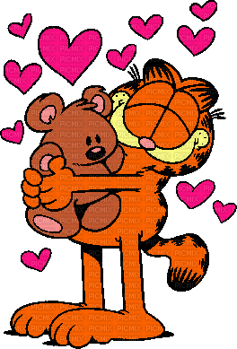 Garfield hug - Бесплатный анимированный гифка