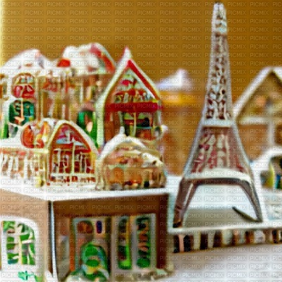 Gingerbread Paris Background - Free PNG
