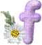 Kaz_Creations Alphabets Purple Heart Flowers Letter F - Free animated GIF