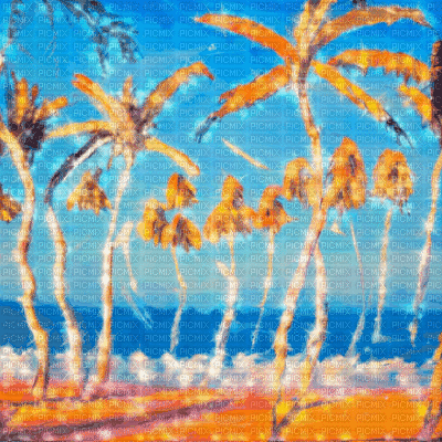 Orange and Blue Beach - 免费动画 GIF