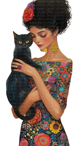 woman cat - 免费PNG