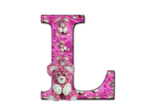 Kaz_Creations Alphabets Pink Teddy Letter L - png grátis
