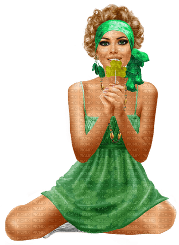 Women. Saint Patricks Day. Green. Leila - png ฟรี