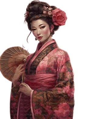 asian woman pink - 無料png