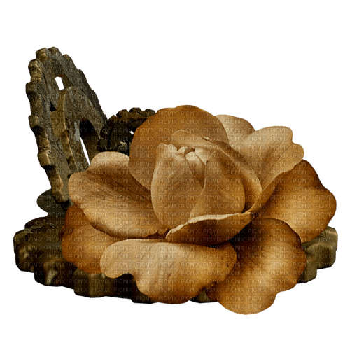kikkapink deco scrap brown flower - besplatni png