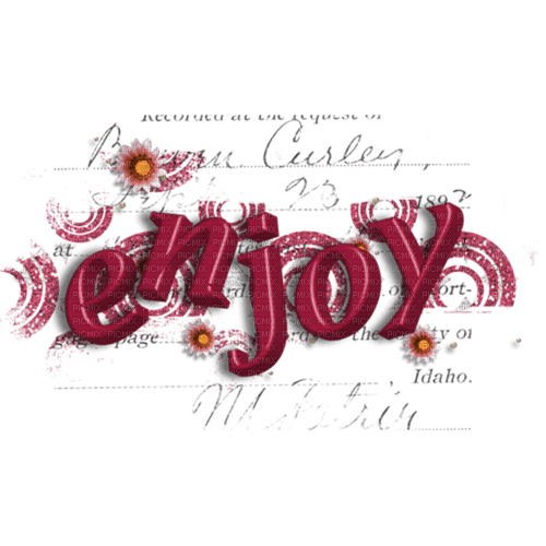 Enjoy.Text.Deco.red.Victoriabea - Free PNG