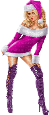 Pink Christmas ladie - png gratuito