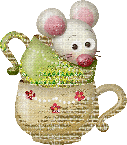 mouse, cups glitter - GIF animasi gratis