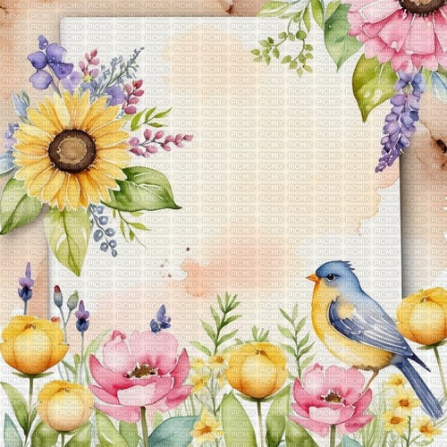 springtimes spring background watercolor - PNG gratuit