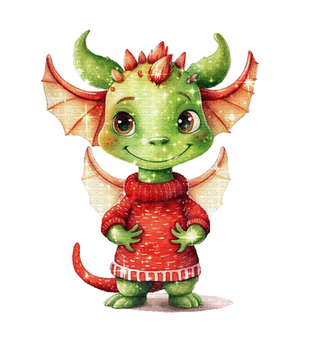 ♥❀❀❀❀ sm3 dragon  christmas  gif red - Free animated GIF