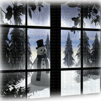winter bg window fenetre hiver - png ฟรี