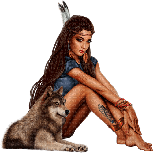Indianer women. Native Indian women. Wolf. Leila - 無料png