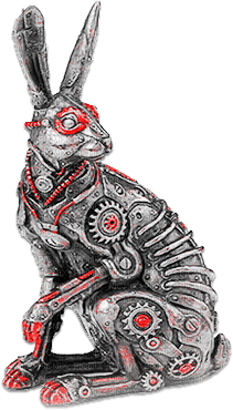 soave deco steampunk bunny black white red - darmowe png