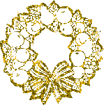 white and gold wreath - GIF animé gratuit