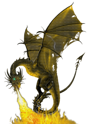 dolceluna gothic dragon fire deco - 無料png