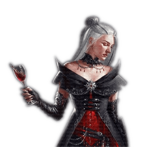 Rena Gothic Woman Girl black red - zadarmo png