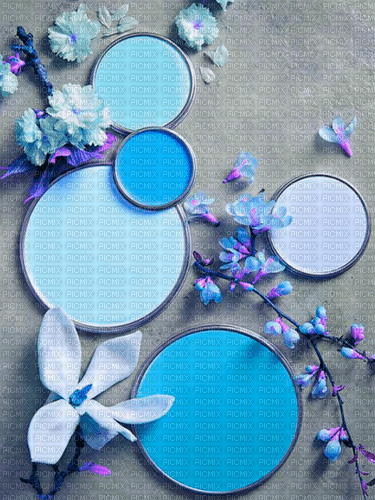 Flower Paint Blue - By StormGalaxy05 - zdarma png