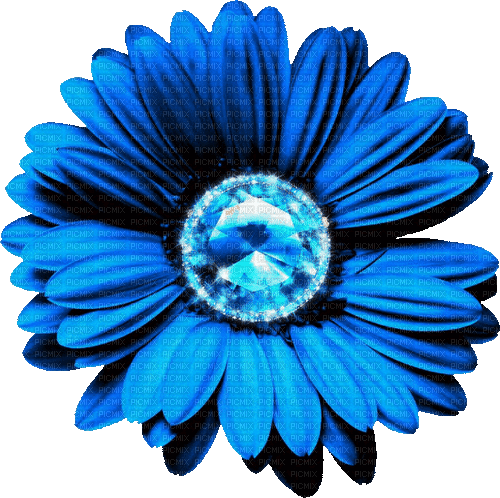 Animated.Flower.Blue - By KittyKatLuv65 - Free animated GIF