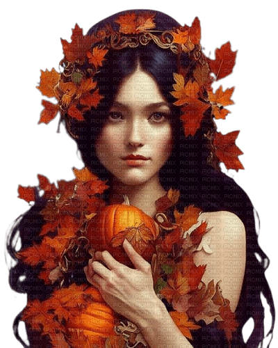 frau, woman, femme, herbst, autumn - bezmaksas png