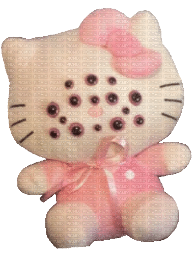 Creepy Hello Kitty Doll (Unknown Credits) - GIF animé gratuit