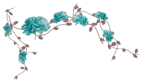 soave deco branch animated flowers rose pink teal - Бесплатный анимированный гифка