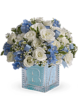 Kaz_Creations Deco Flowers Colours Vase Baby Boy - zdarma png