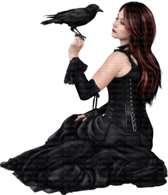 Kaz_Creations Woman Femme Gothic Bird - PNG gratuit