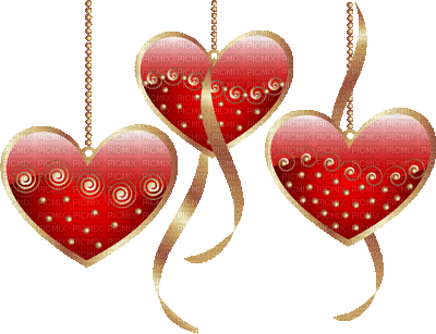 сердечки с лентами - Бесплатный анимированный гифка