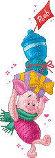 Schwein, Geschenke, Geburtstag - Gratis animeret GIF