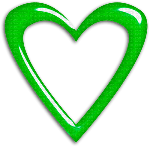Heart.Frame.Glossy.Green - png gratuito