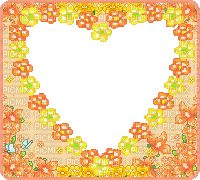 pixel floral heart frame - Ingyenes animált GIF