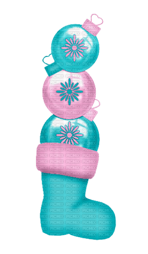 pink and blue christmas stocking - PNG gratuit