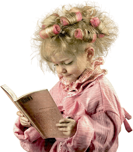 Little Girl and book - kostenlos png