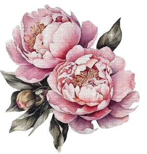 peony flowers pink  pvoine fleurs - Ingyenes animált GIF