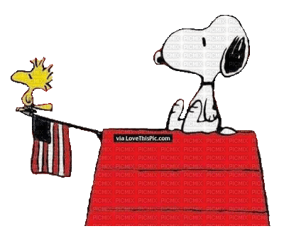 Snoopy Memorial Day - GIF animasi gratis