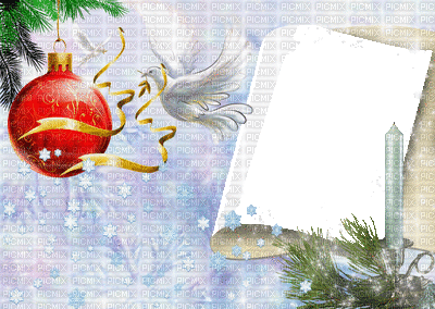 christmas noel frame cadre fond ball branch - Ingyenes animált GIF