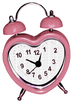 Kaz_Creations Deco Scrap Colours Clock Heart Love Pink - PNG gratuit