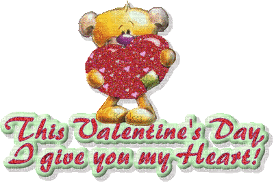 This Valentine's Day I give you my heart - GIF animasi gratis