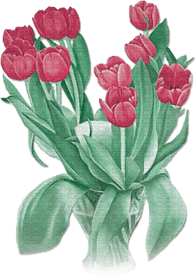 soave deco flowers vase spring tulips pink green - ilmainen png