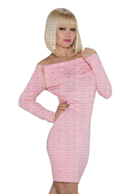 minou-woman-pink-blond - png gratis