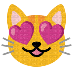 Heart eyes cat emoji - ilmainen png