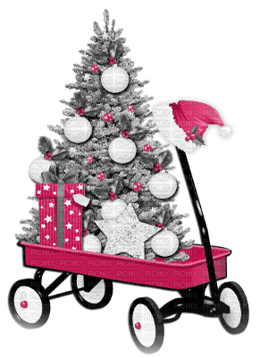 soave deco christmas tree car  black white pink - Free PNG
