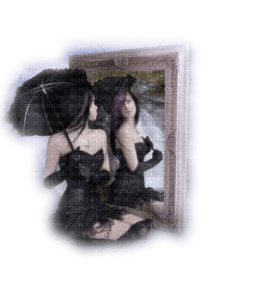 miroir avec femme.Cheyenne63 - ücretsiz png