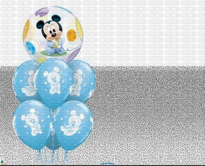 image encre couleur ballons Mickey Disney anniversaire dessin texture effet edited by me - ilmainen png
