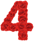 Kaz_Creations Numbers Red Roses 4 - Free PNG