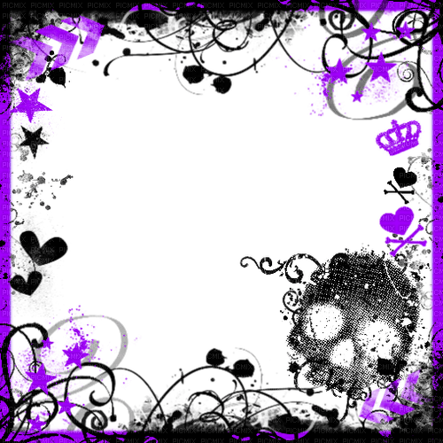 Emo Skull Frame Purple - png gratis